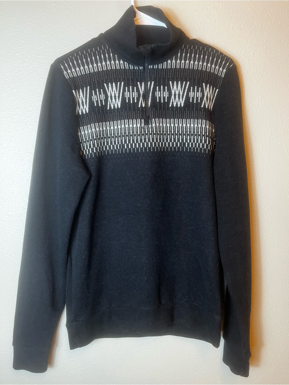 We Norwegians Wool/Cotton Blend Fair Isle Quarter Zip Sweater Size M - Picture 2 of 6